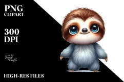 Expressive Baby Sloth Clipart | Sublimation Product Image 2