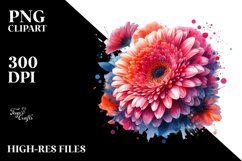 Abstract Gerbera with Glossy Petals | Clipart Product Image 3