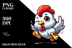 Jumping Chicken with Winking Eye PNG Product Image 2