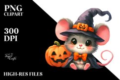 Simple Halloween Baby Mouse Drawing | Clipart Product Image 1