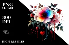 Washed Watercolor Flower PNG Product Image 2