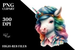 Colorful Baby Unicorn with Director Cap PNG Product Image 3