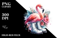 Flamingo Boots | Watercolor Clipart Product Image 1