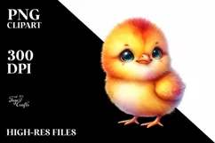 Colorful Smiling Cute Baby Chicken | Clipart Product Image 3