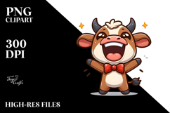 Baby Calf with Bow Tie PNG Product Image 2