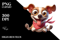 Cartoon Dog in Bandana PNG Product Image 2