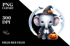 dressed for Halloween Baby Elephant PNG Product Image 2