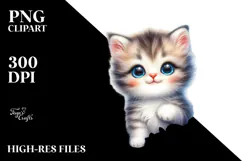 Smiling Baby Kitten with Balloons | Clipart Product Image 2