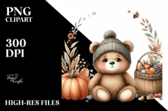 Funny Cute Baby Bear and Harvest | Clipart Product Image 3