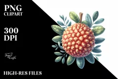 Sublimation Sticker Flower Watercolor Jackfruit Clipart Product Image 1