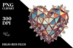 Retro Diamond Heart Sketch, PNG Product Image 2