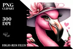 Smiling Vintage Flamingo Sticker Clipart Product Image 3
