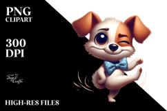 Cute Dog with Bow Tie PNG Product Image 2