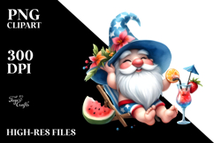 Whimsical Gnome Drinking Cocktail PNG Product Image 2