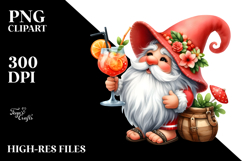 Whimsical Gnome Drinking Cocktail with Lemon PNG Product Image 2