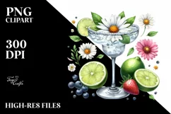 Sublimation Sticker Flower Watercolor Margarita Clipart Product Image 1