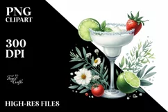 Sublimation Sticker Flower Watercolor Margarita Clipart Product Image 1
