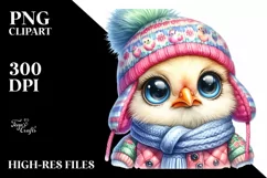 Funny Baby Chicken Winter PNG Product Image 1