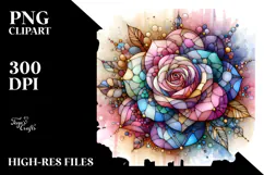 Wooden Stained Rose,High-Res PNG Product Image 2