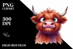 Funny Highland Cow, High-Res PNG Product Image 1
