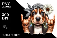 Fun Watercolor Baby Bloodhound Clipart Product Image 3