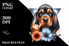 Fun Watercolor Baby Bloodhound Clipart Product Image 3