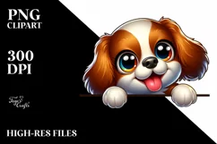 Colorful Cartoon Baby Spaniel | Clipart Product Image 1
