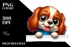 Colorful Cartoon Baby Spaniel | Clipart Product Image 1