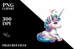 Baby Unicorn on Broadway Stage, Magical PNG Product Image 1