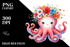 Vibrant Octopus Flower Crown | Clipart Product Image 2