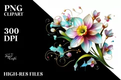 Watercolor Luxury Flower Love Splash Clipart Product Image 1