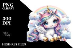 Pastel Cute Baby Unicorn from Enchanted Castle | Clipart Product Image 1