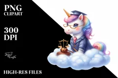 Cute Baby Unicorn Lawyer Cloud | Sublimation | Clipart Product Image 3