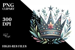 Sublimation Sticker Flower Watercolor Crown Clipart Product Image 3