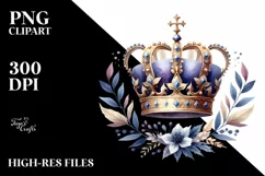 Sublimation Sticker Flower Watercolor Crown Clipart Product Image 1