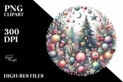 Colorful Christmass Scene PNG Product Image 2