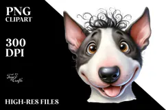 Watercolor Cute Bull Terrier Transparent PNG Product Image 2