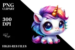 Cute Baby Unicorn, PNG Product Image 2