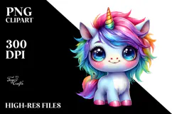 Cute Baby Unicorn, PNG Product Image 2