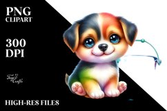 Colorful Watercolor Baby Puppy | Clipart Product Image 2
