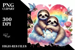 Colorful Pastel Baby Sloth PNG Product Image 2