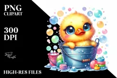 Colorful Baby Duck | Watercolor Product Image 1