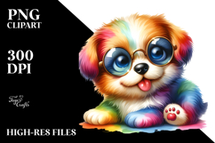 Cute Baby Dog in Watercolor Style PNG Product Image 2