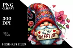 Detailed Valentines Gnome PNG Product Image 2