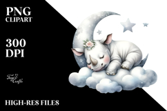 Whimsical Baby Rhino PNG Product Image 2
