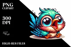 Colorful Baby Wren Sleeping | Clipart Product Image 3