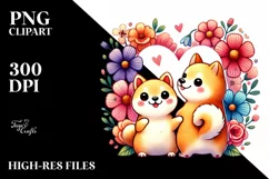 Cute Shiba Inu Heart PNG Product Image 2