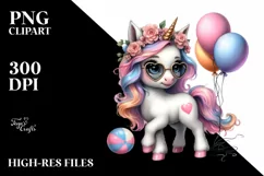 Colorful Baby Unicorn Johny Bravo Balloons Product Image 1