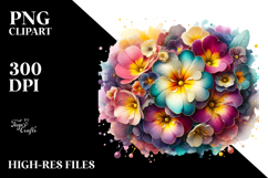 Shiny Primrose with Golden Frame PNG Product Image 2