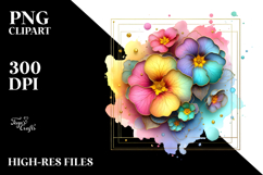 Shiny Primrose with Golden Frame PNG Product Image 2